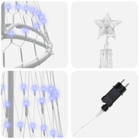 Produktbild för LED Julgran med 230 LED-lampor Blå 51 x 51 x 190 cm Metall