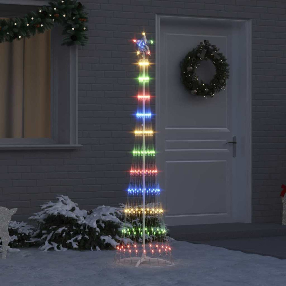 Produktbild för LED Julgran med stativ Flerfärgsdesign 51 x 51 x 190 cm Metall