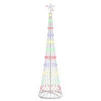 Produktbild för LED Julgran med stativ Flerfärgsdesign 51 x 51 x 190 cm Metall