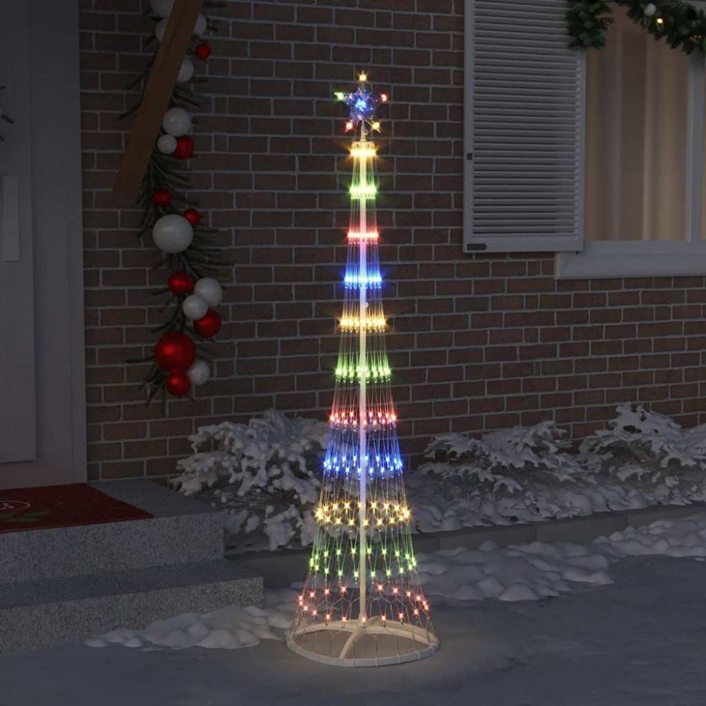 Produktbild för LED Julgran med stativ Flerfärgsdesign 51 x 51 x 190 cm Metall