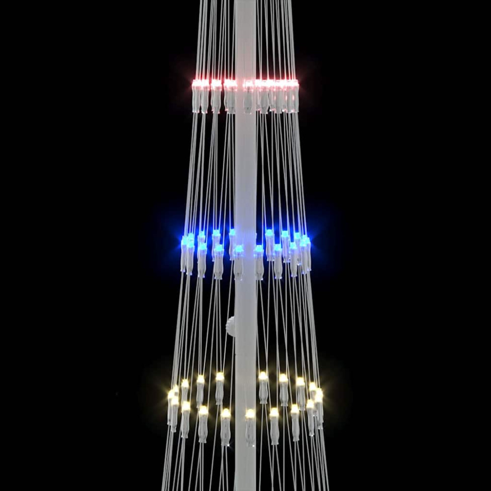 Produktbild för LED Julgran med stativ Flerfärgsdesign 51 x 51 x 190 cm Metall