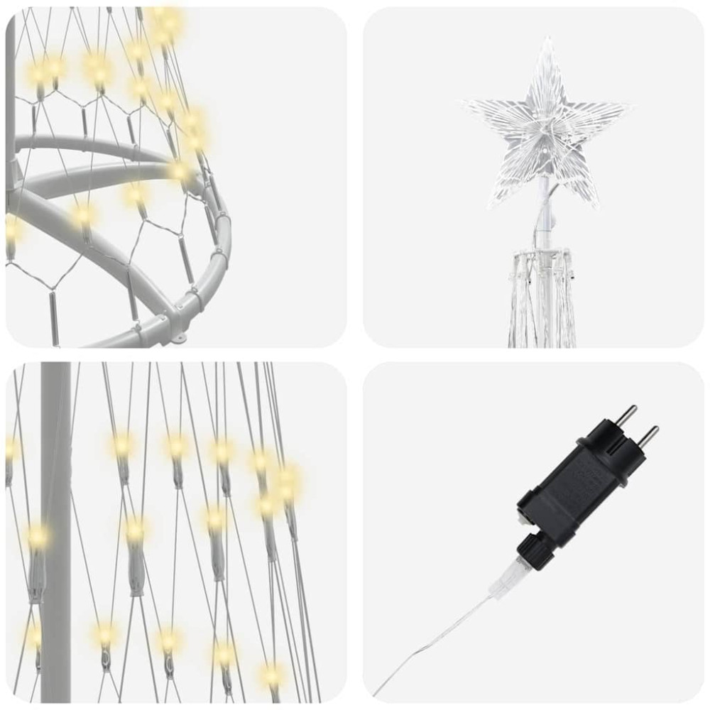 Produktbild för LED Julgran med 290 LED-lampor med stativ Varmvit 250 cm Metall