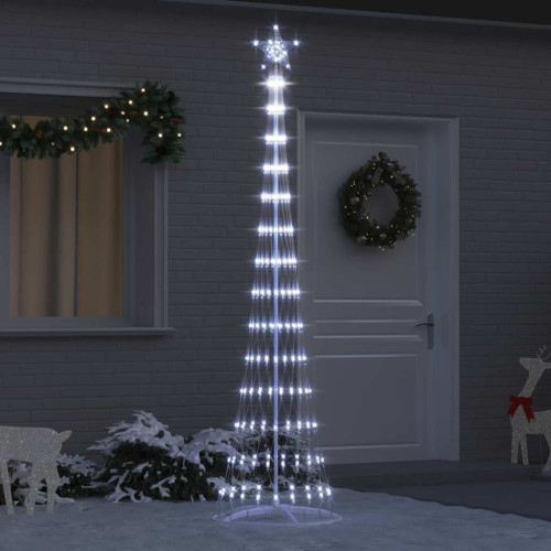 vidaXL LED Julgran med 290 LED-lampor med stativ Kallvit 250 cm Metall