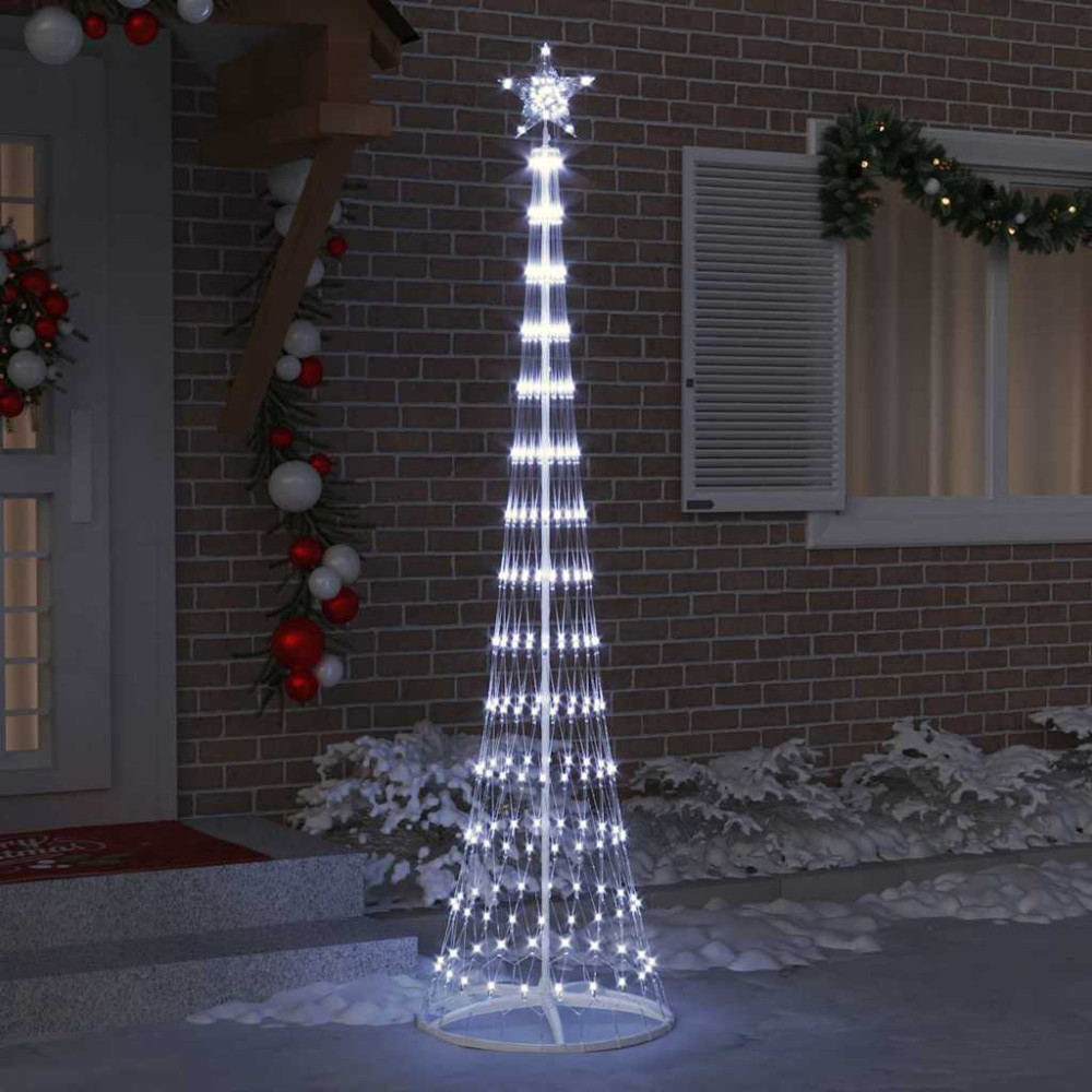 Produktbild för LED Julgran med 290 LED-lampor med stativ Kallvit 250 cm Metall