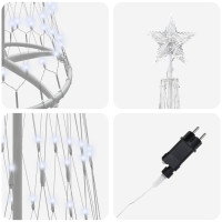 Produktbild för LED Julgran med 290 LED-lampor med stativ Kallvit 250 cm Metall