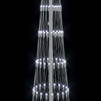 Produktbild för LED Julgran med 290 LED-lampor med stativ Kallvit 250 cm Metall