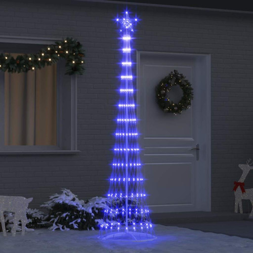 vidaXL LED Julgran med 290 LED-lampor med stativ Blå 250 cm Metall