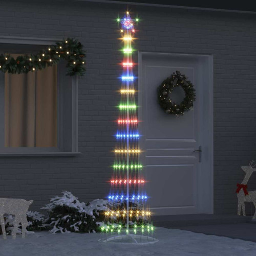 vidaXL LED Julgran med 290 LED-lampor Flerfärgsdesign 250 cm Metall