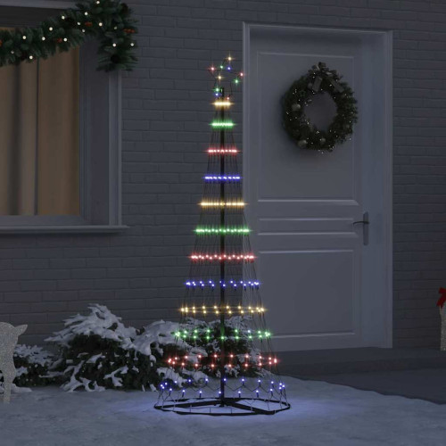 vidaXL LED Julgran med 230 LED-lampor Flerfärgsdesign 184,5 cm Metall