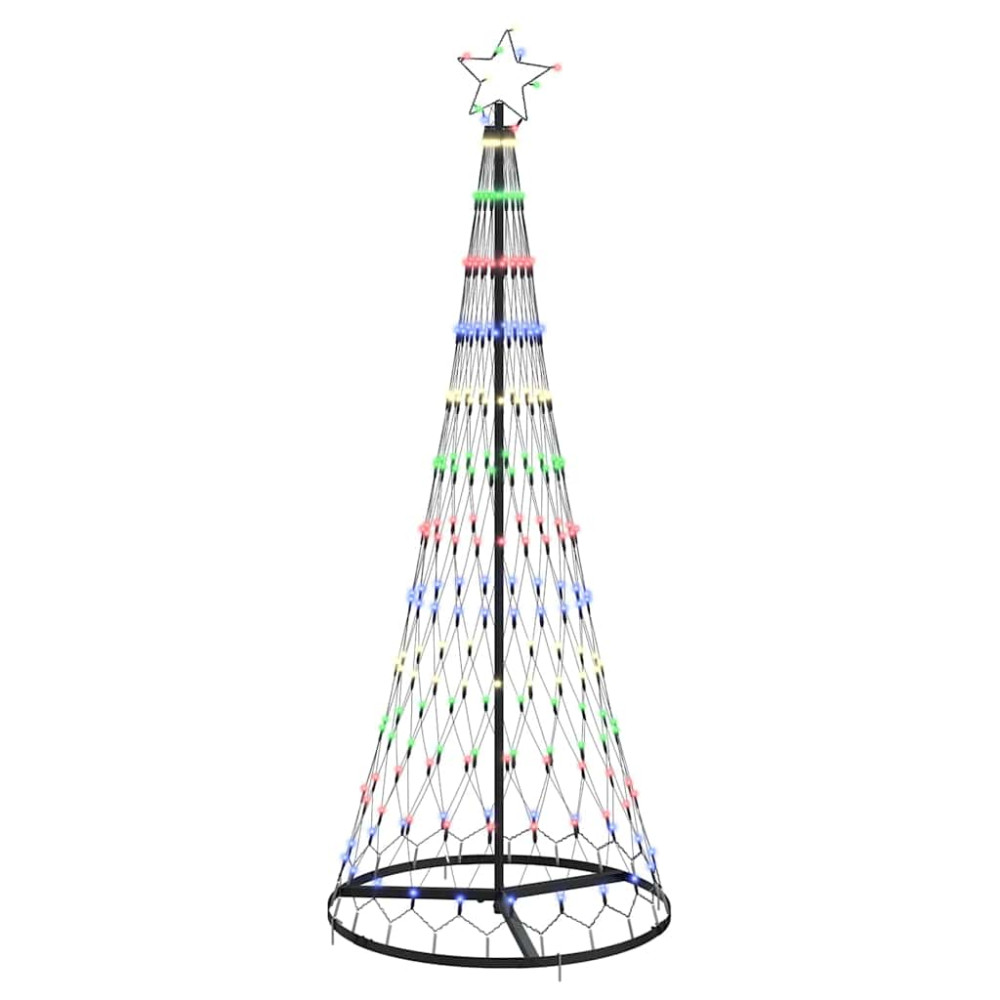 Produktbild för LED Julgran med 230 LED-lampor Flerfärgsdesign 184,5 cm Metall
