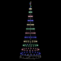 Produktbild för LED Julgran med 230 LED-lampor Flerfärgsdesign 184,5 cm Metall