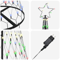 Produktbild för LED Julgran med 230 LED-lampor Flerfärgsdesign 184,5 cm Metall