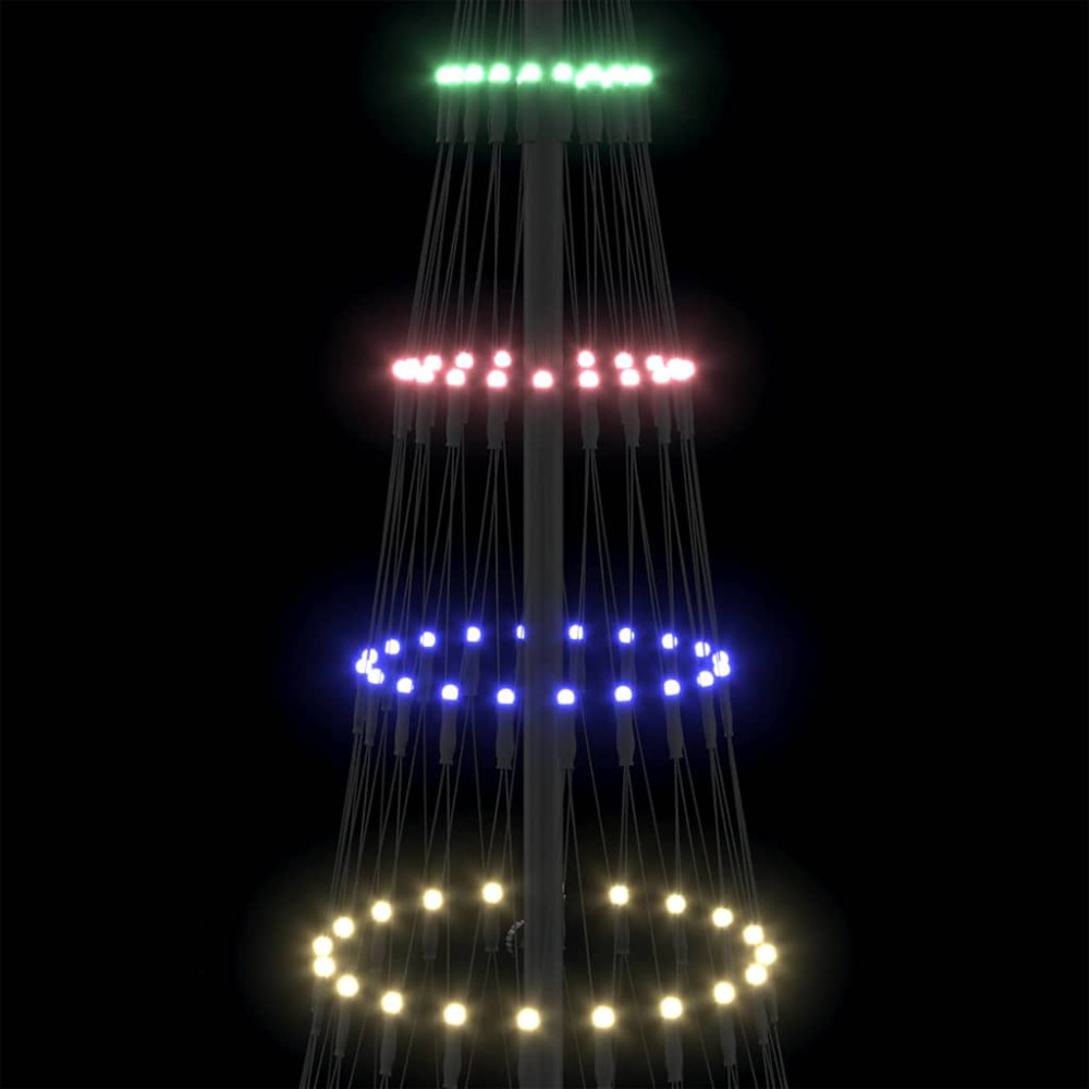 Produktbild för LED Julgran med 230 LED-lampor Flerfärgsdesign 184,5 cm Metall