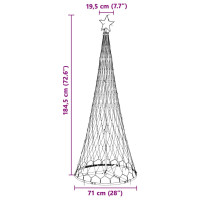 Produktbild för LED Julgran med 230 LED-lampor Flerfärgsdesign 184,5 cm Metall
