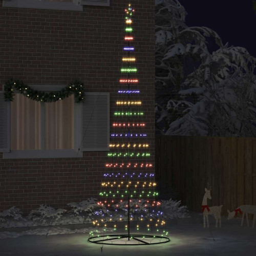 vidaXL LED Julgran med 455 LED-lampor Flerfärgsdesign 399 cm Metall