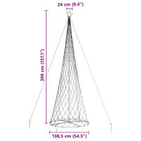 Produktbild för LED Julgran med 455 LED-lampor Flerfärgsdesign 399 cm Metall