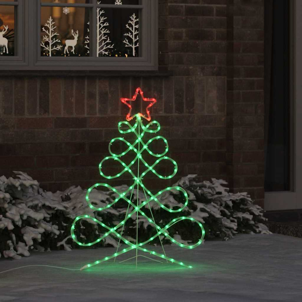 Produktbild för Julgran formad ljus Flerfärgsdesign 78 x 58 cm PVC