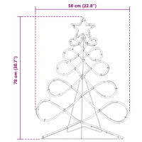 Produktbild för Julgran formad ljus Flerfärgsdesign 78 x 58 cm PVC