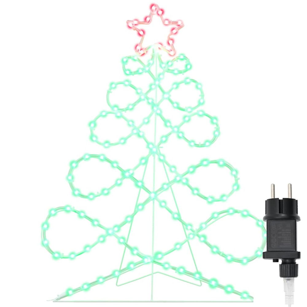 Produktbild för Julgran formad ljus Flerfärgsdesign 78 x 58 cm PVC