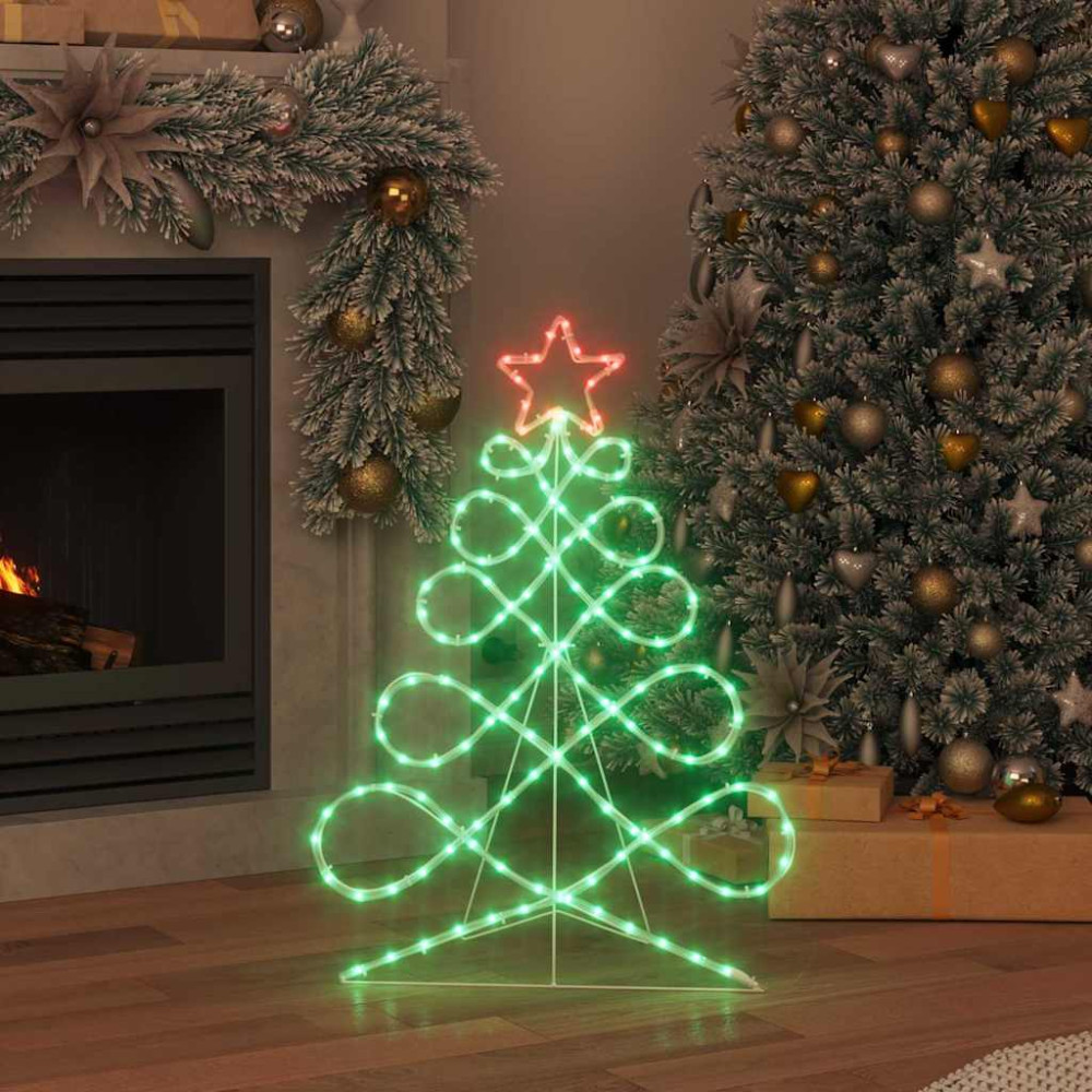 Produktbild för Julgran formad ljus Flerfärgsdesign 78 x 58 cm PVC