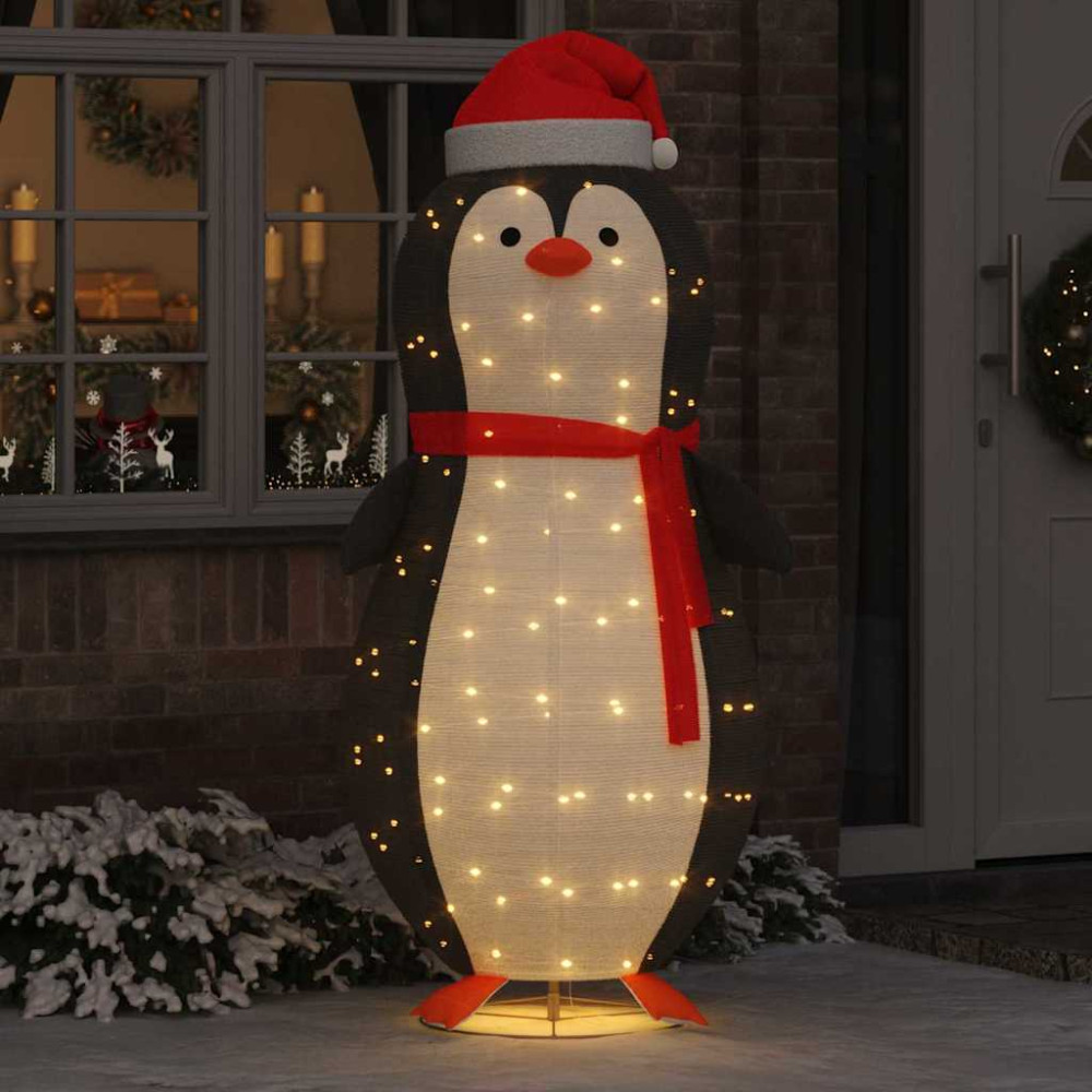 Produktbild för Snö Pingvin Figur med 600 LED-lampor Varmvit 78 x 178 cm tyg