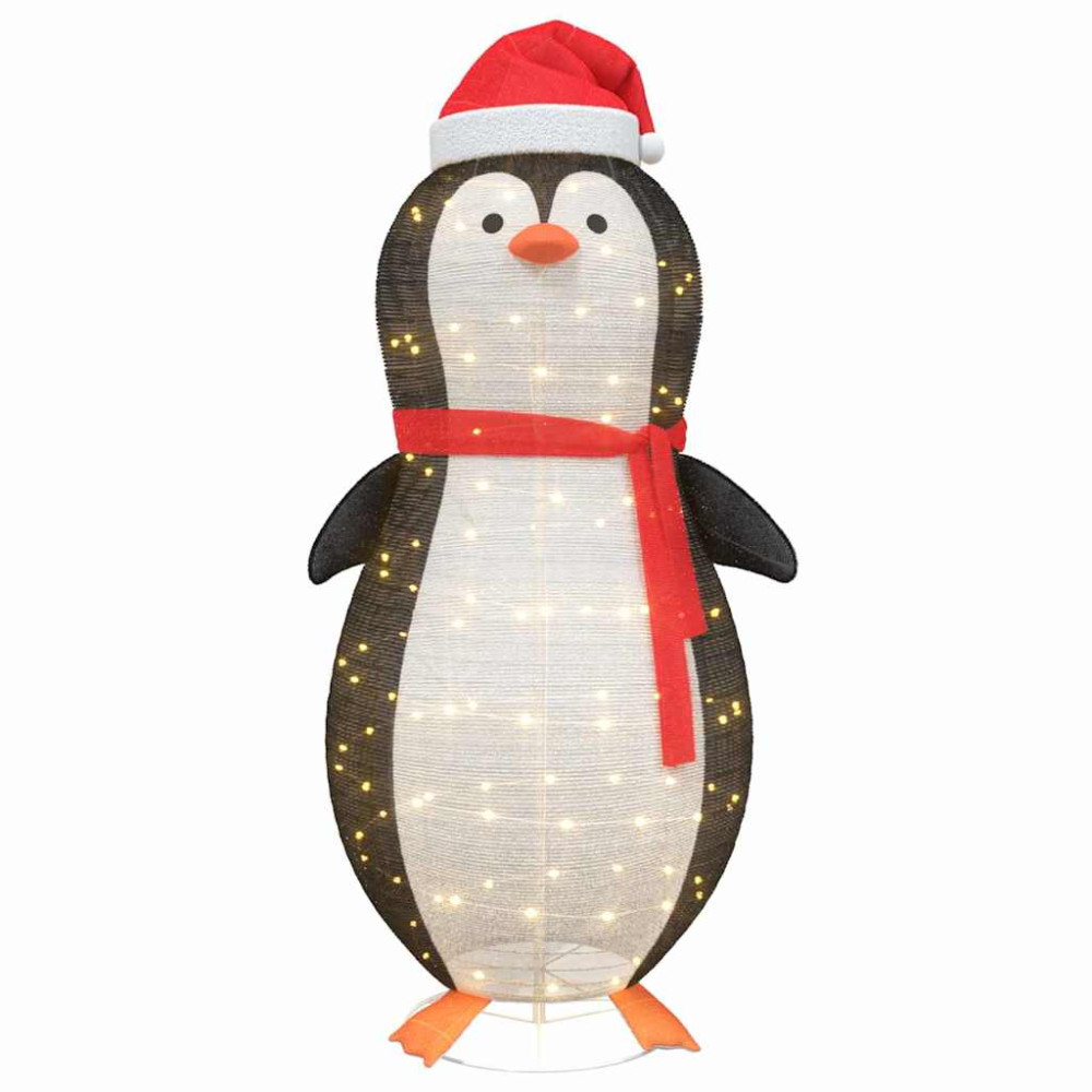 Produktbild för Snö Pingvin Figur med 600 LED-lampor Varmvit 78 x 178 cm tyg