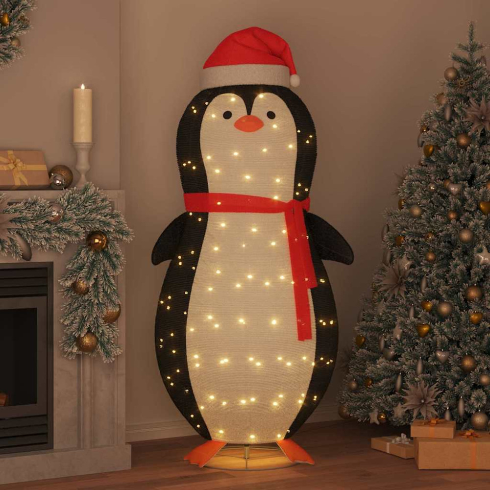 Produktbild för Snö Pingvin Figur med 600 LED-lampor Varmvit 78 x 178 cm tyg