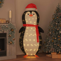 Produktbild för Snö Pingvin Figur med 600 LED-lampor Varmvit 78 x 178 cm tyg