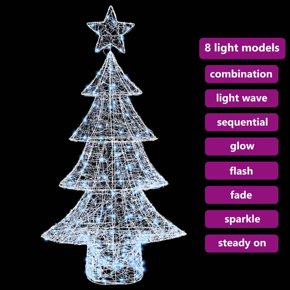 Produktbild för Julgran med 160 LED-lampor Kallvit 150 cm Akryl