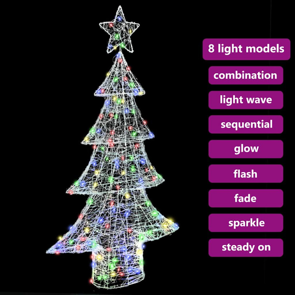 Produktbild för Julgran med 160 LED-lampor Flerfärgsdesign 150 cm Akryl