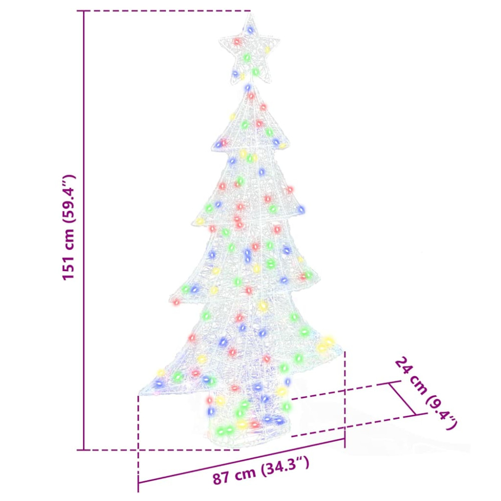 Produktbild för Julgran med 160 LED-lampor Flerfärgsdesign 150 cm Akryl