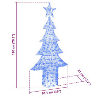 Produktbild för Julgran med 240 LED-lampor Blå 180 cm Akryl
