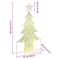 Produktbild för Julgran med 240 LED-lampor Varmvit 181 cm PET