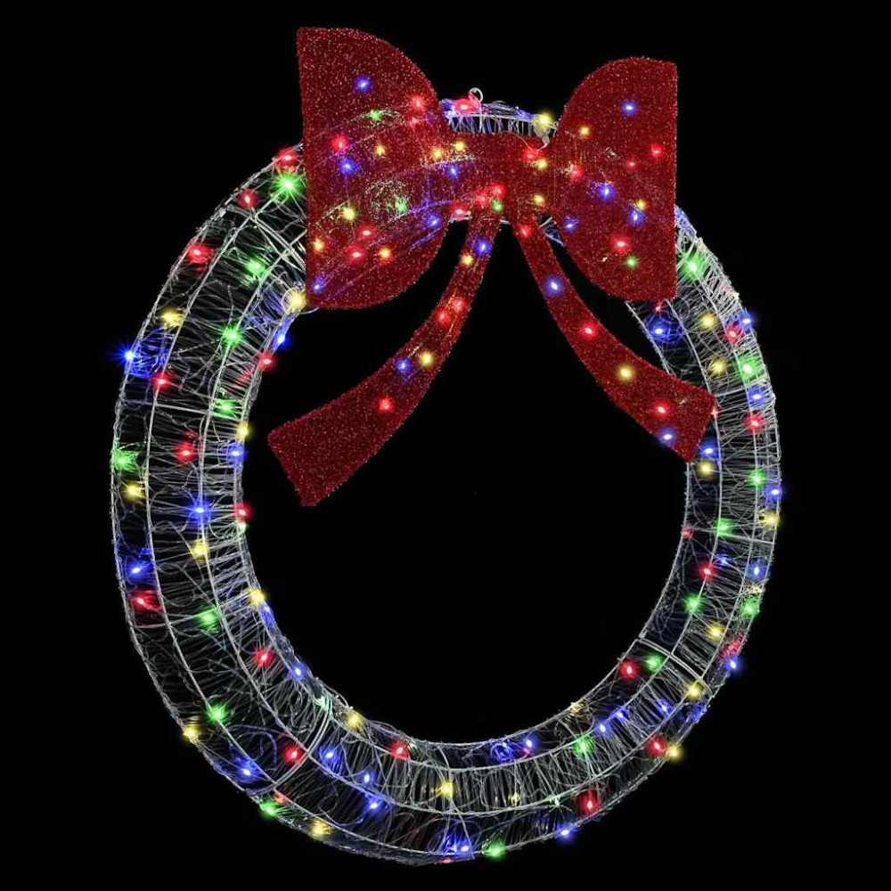 Produktbild för Krans med 150 LED-lampor Flerfärgsdesign 120 cm Akryl