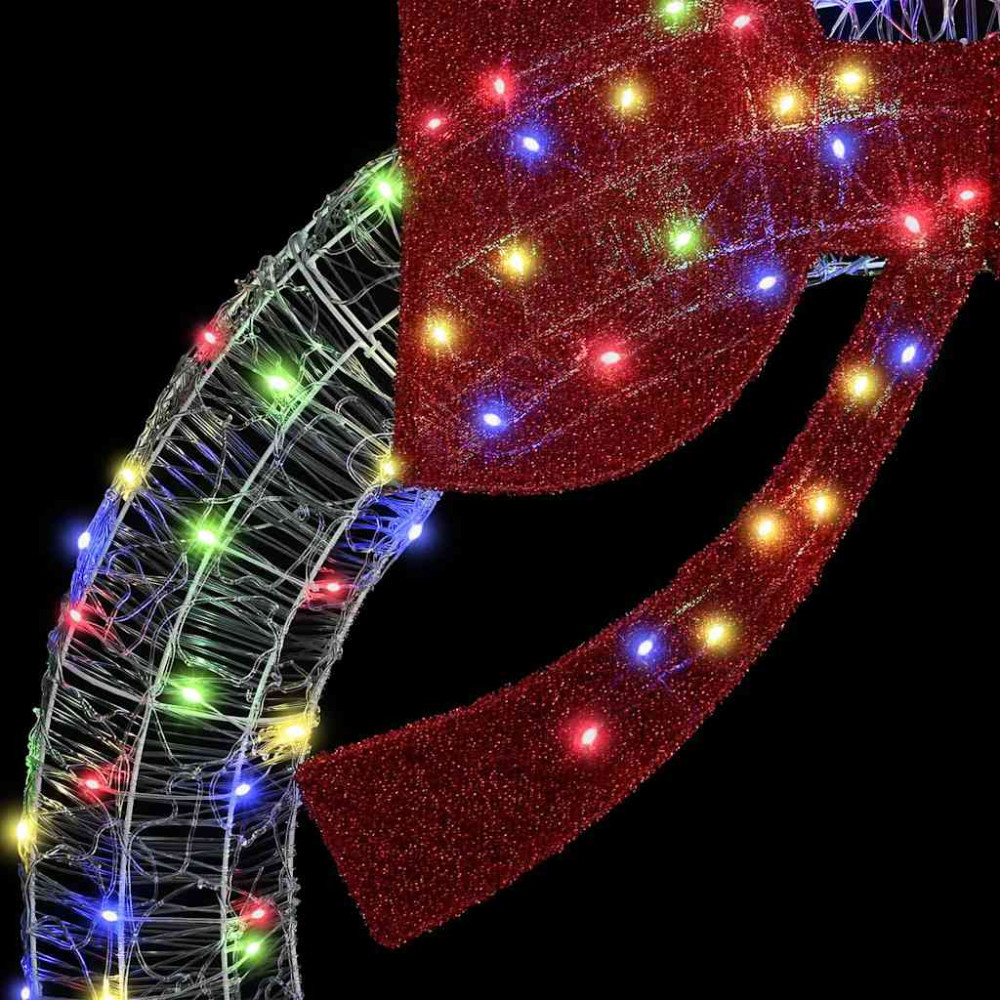 Produktbild för Krans med 150 LED-lampor Flerfärgsdesign 120 cm Akryl