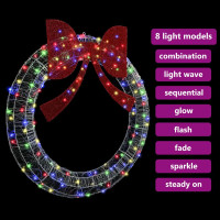 Produktbild för Krans med 150 LED-lampor Flerfärgsdesign 120 cm Akryl