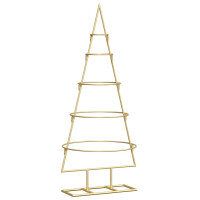 Produktbild för Metall julgran med stativ Guld 90 cm Pulverlackerad stål