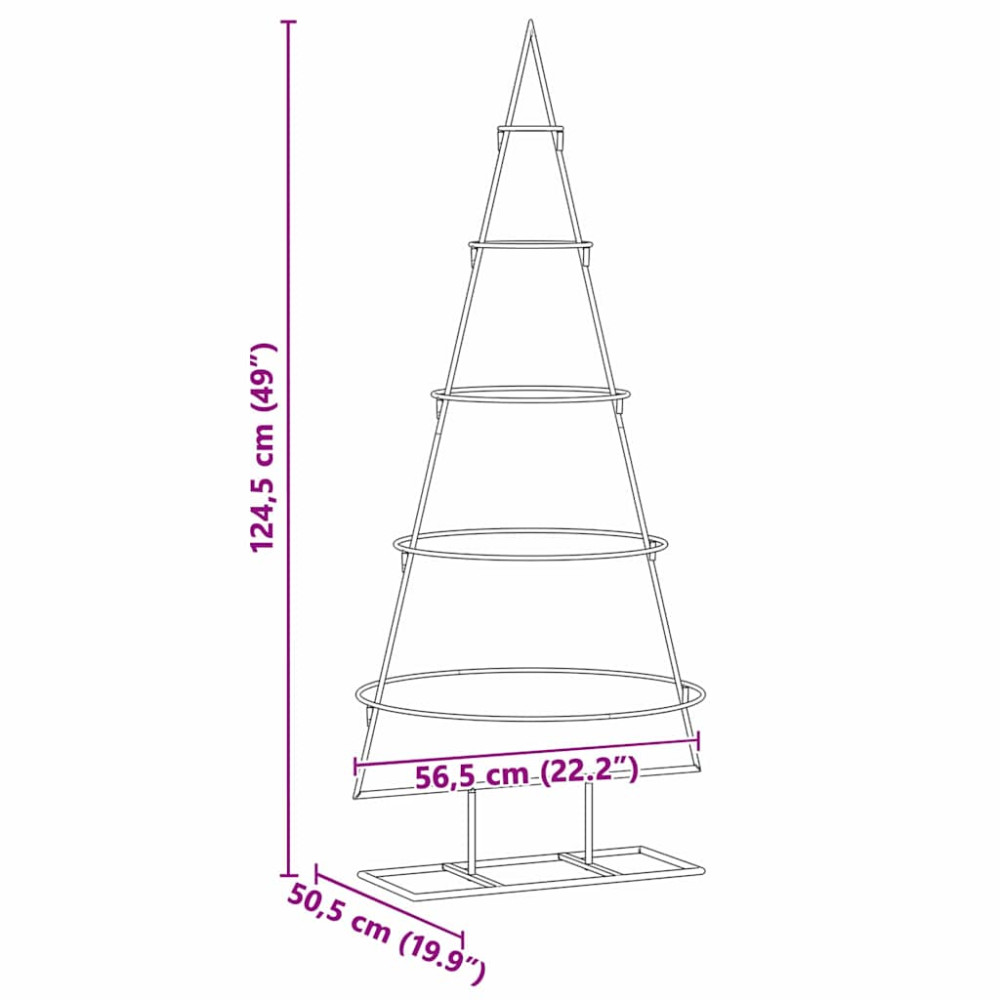 Produktbild för Metall julgran med stativ Guld 125 cm Pulverlackerad stål