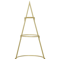 Produktbild för Metall julgran med stativ Guld 148 cm Pulverlackerad stål