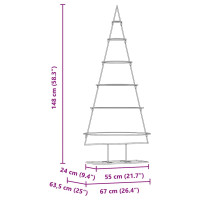 Produktbild för Metall julgran med stativ Guld 148 cm Pulverlackerad stål