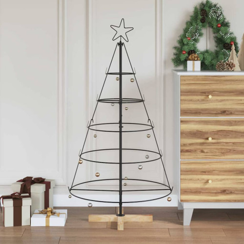 vidaXL Julcone-träd med stativ Svart 126 cm Stål