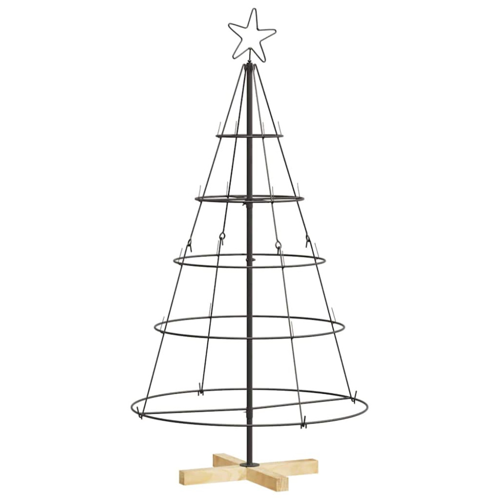 Produktbild för Julcone-träd med stativ Svart 126 cm Stål