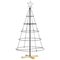 Produktbild för Julcone-träd med stativ Svart 126 cm Stål