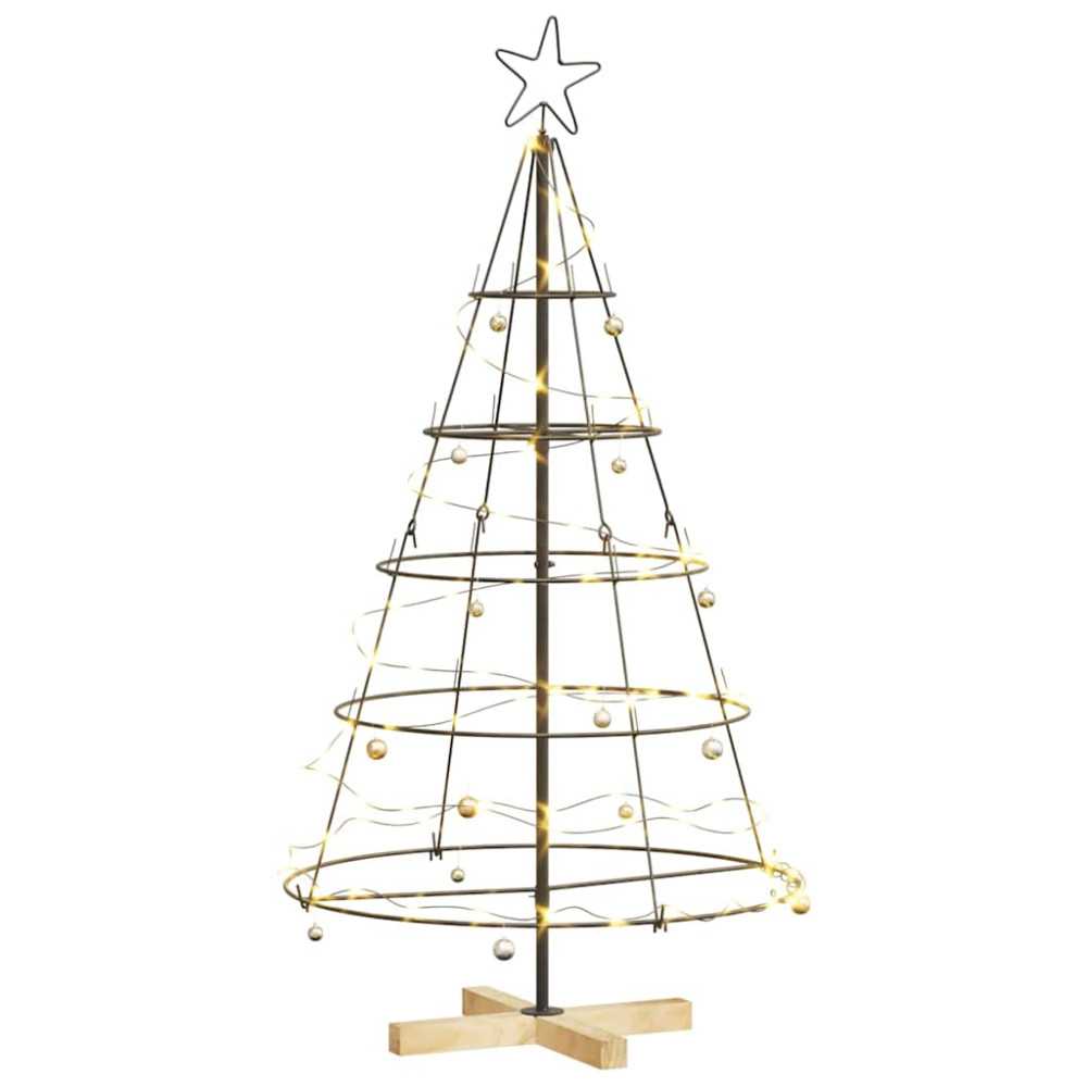 Produktbild för Julcone-träd med stativ Svart 126 cm Stål