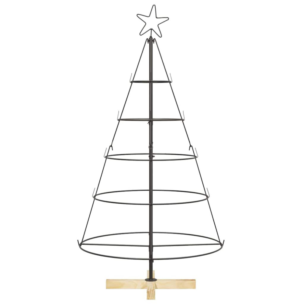 Produktbild för Julcone-träd med stativ Svart 126 cm Stål