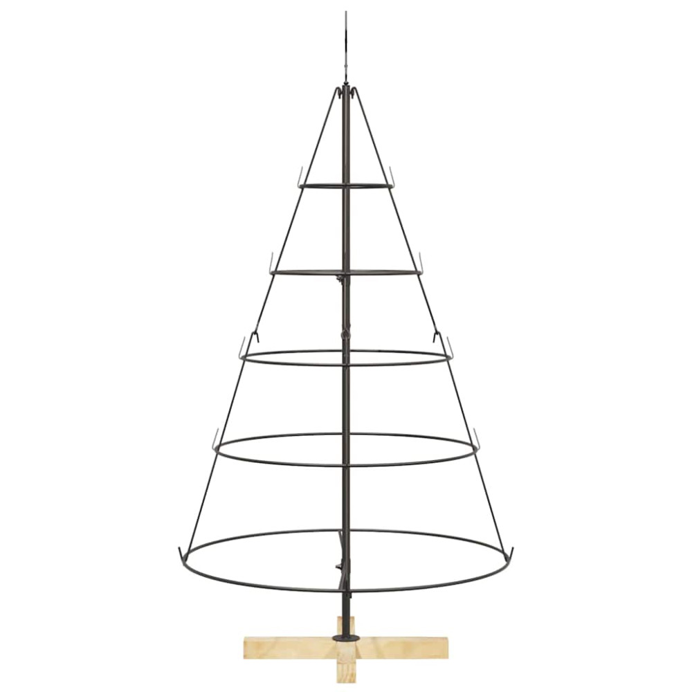 Produktbild för Julcone-träd med stativ Svart 126 cm Stål