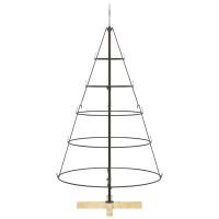 Produktbild för Julcone-träd med stativ Svart 126 cm Stål