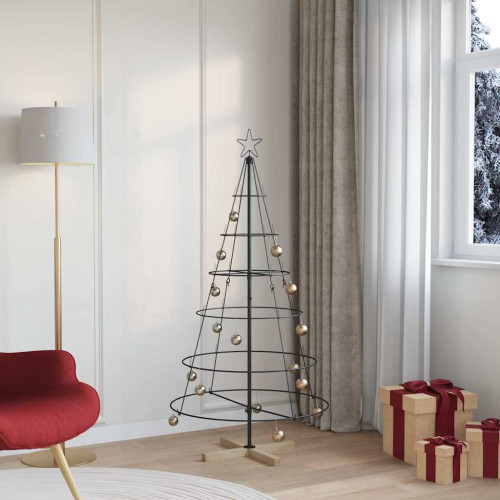 vidaXL Julcone-träd med stativ Svart 154 cm Stål