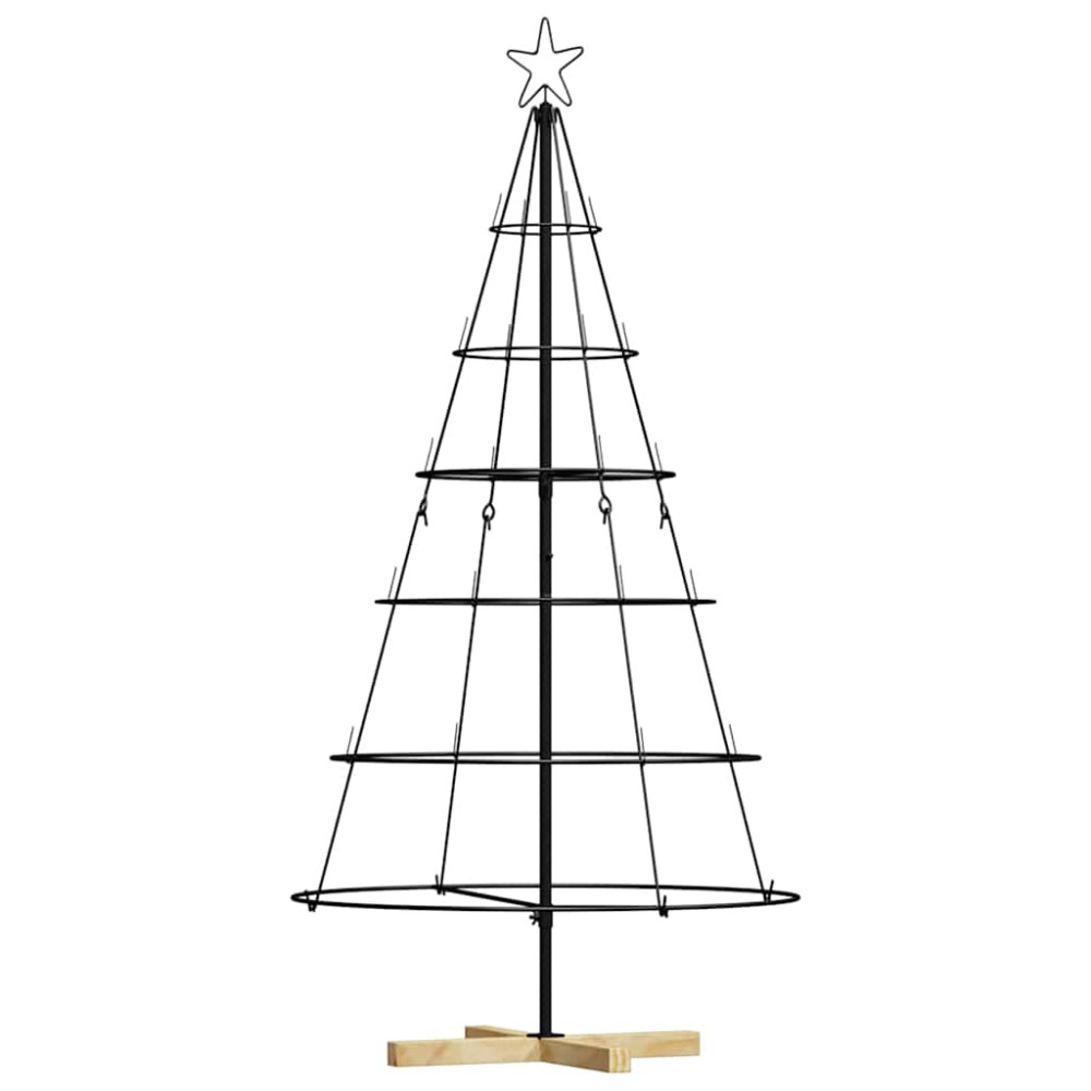 Produktbild för Julcone-träd med stativ Svart 154 cm Stål