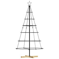 Produktbild för Julcone-träd med stativ Svart 154 cm Stål